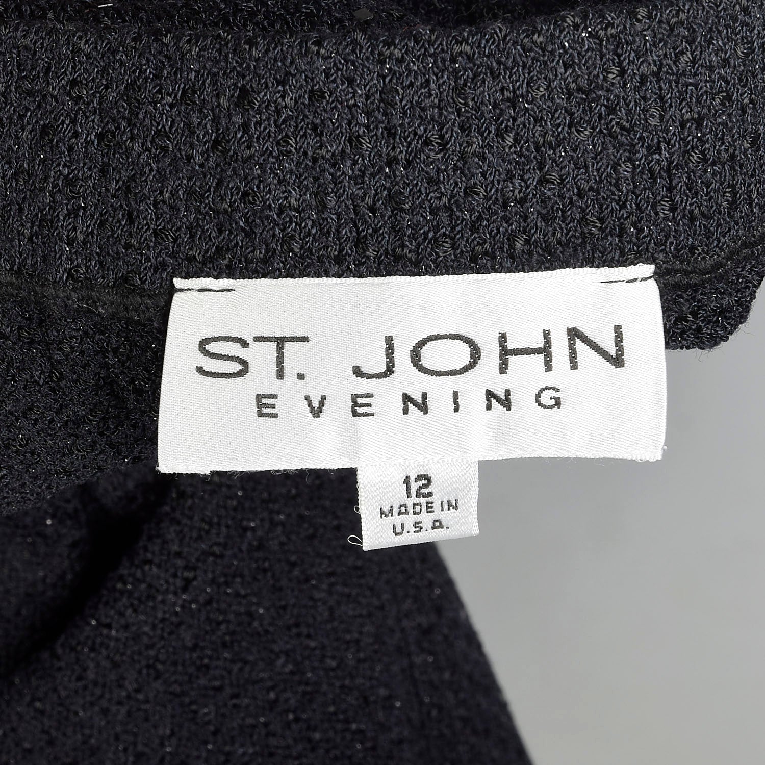 Large St John Evening Black Knit Skirt Sparkle Paillettes