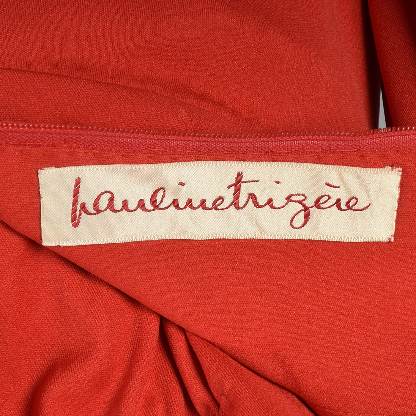 XS Pauline Trigere 1970s Red Two Piece Pant Set