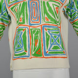 1970s Catalina Printed Boatneck Top