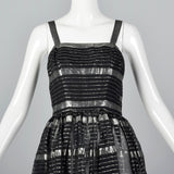 1950s Sheer Black and Silver Dress