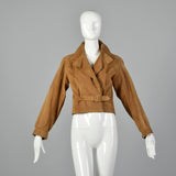 XS Yves Saint Laurent Rive Gauche 1970s Suede Biker Jacket