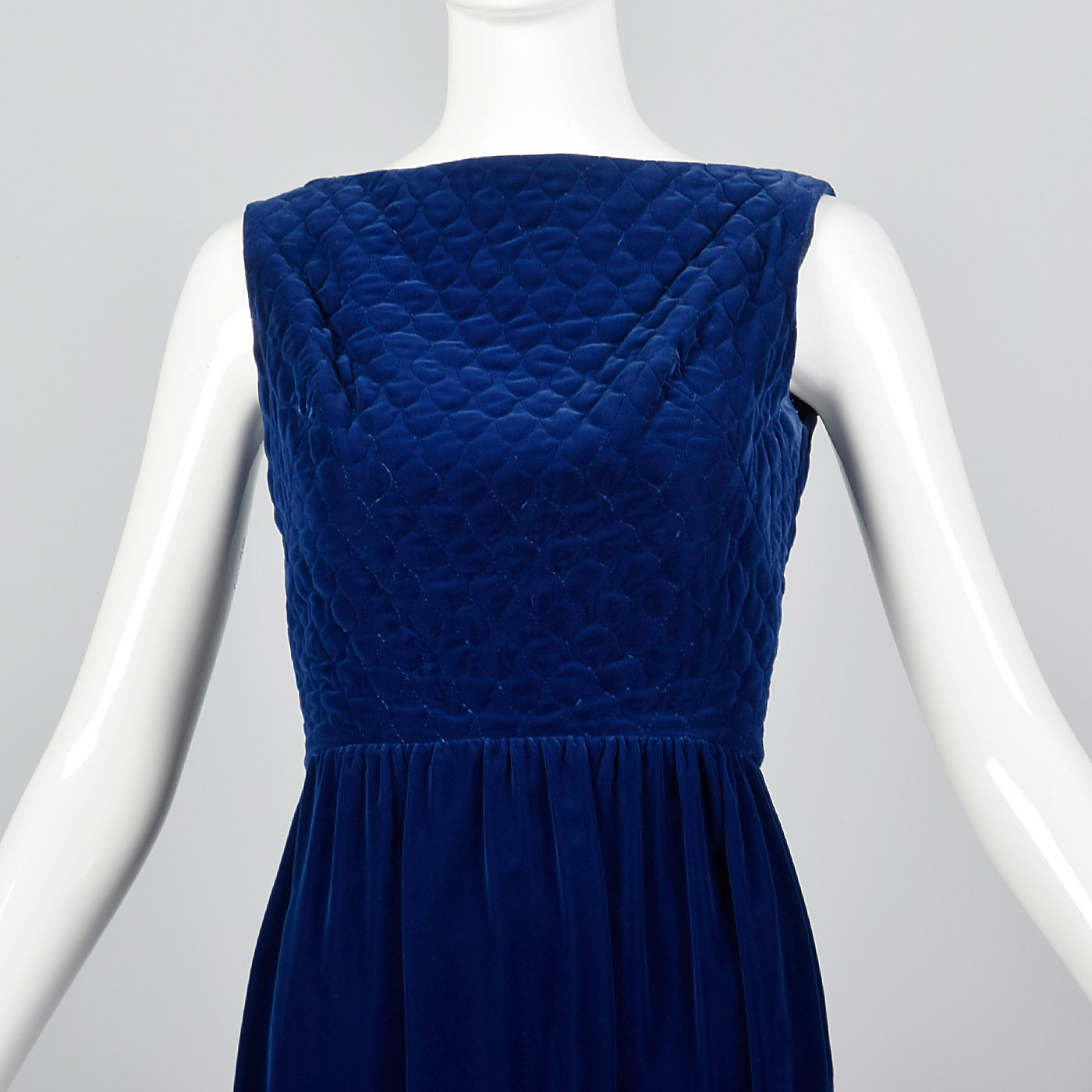 1960s Lanz Original Blue Velvet Dress
