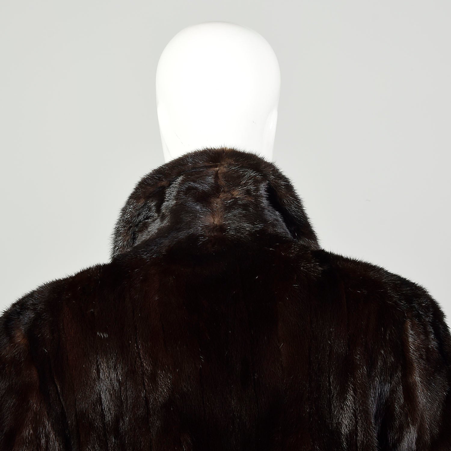 Medium 1980s Jacket Brown Shawl Collar Real Mink Fur Winter Car Coat