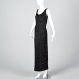 1960s Beaded Knit Full Length Evening Dress