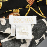 Escada Novelty Gold Ethnic Print T Shirt Black Short Sleeve Top