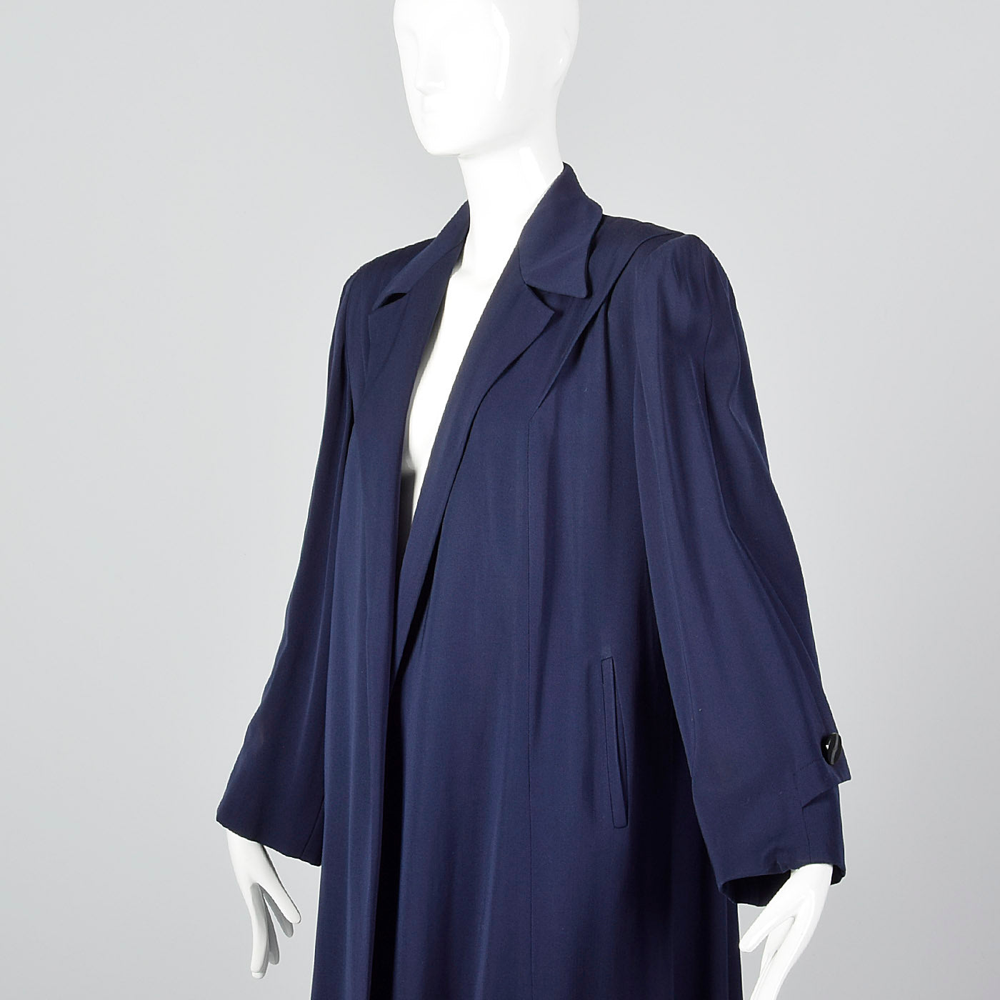 1940s Navy Blue Gabardine Coat