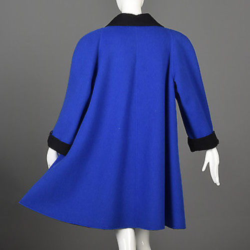 1980s Oscar de la Renta Royal Blue Swing Coat