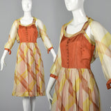 1950s Sleeveless Dress with Beautiful Rust Bodice