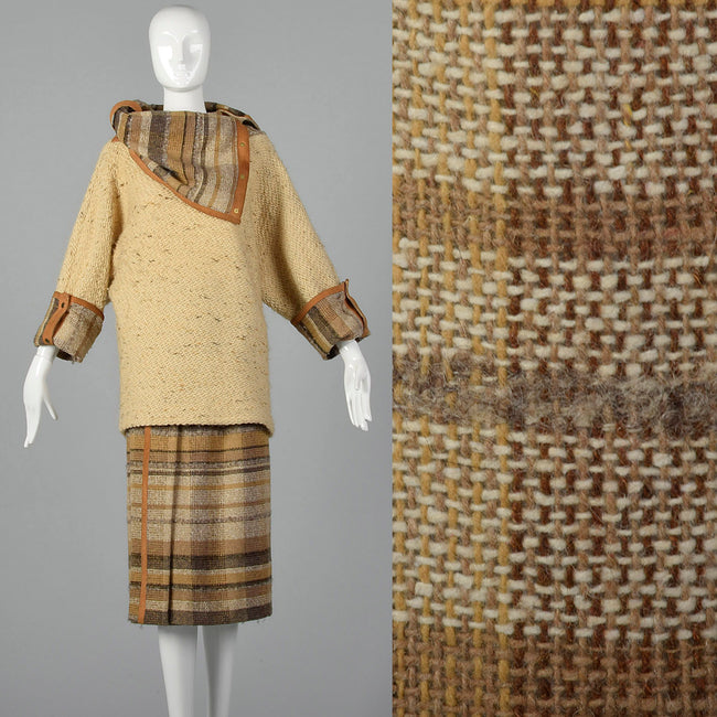 1970s Wool Tweed Skirt Set