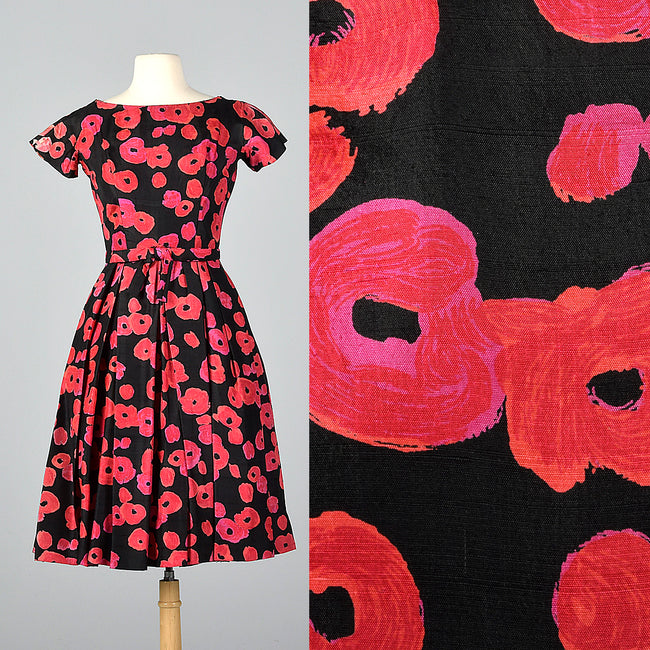 1950s Suzy Perette Silk Floral Dress
