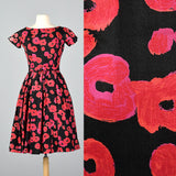 1950s Suzy Perette Silk Floral Dress