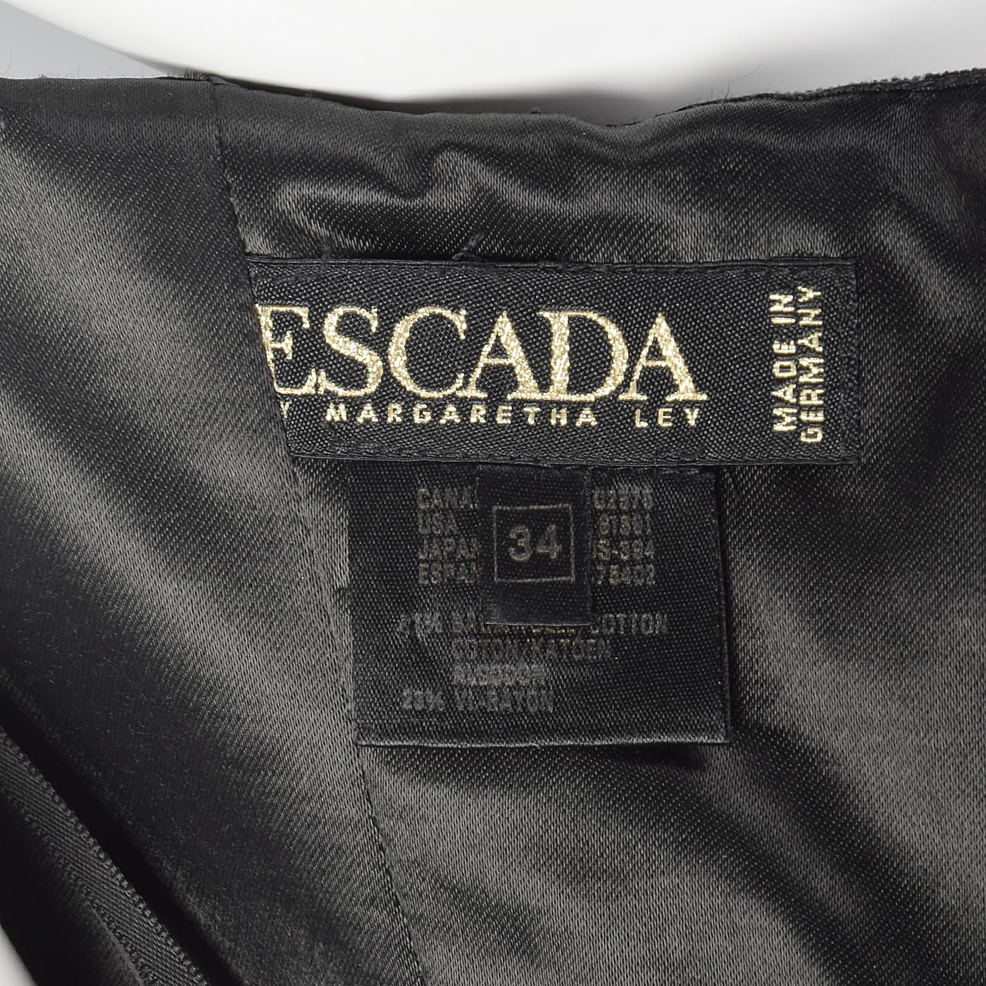 1980s Escada Black Velvet Dress with Faux Pearl Trim