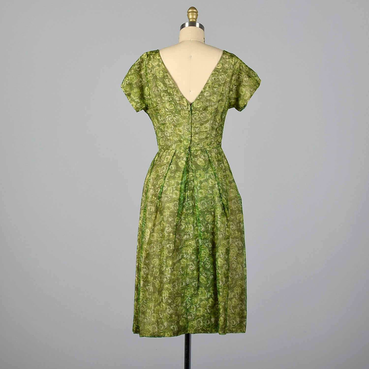 Small 1950s Green Day Dress