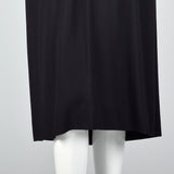 1950s Black Rayon Dress with Velvet Trim and Shawl Collar