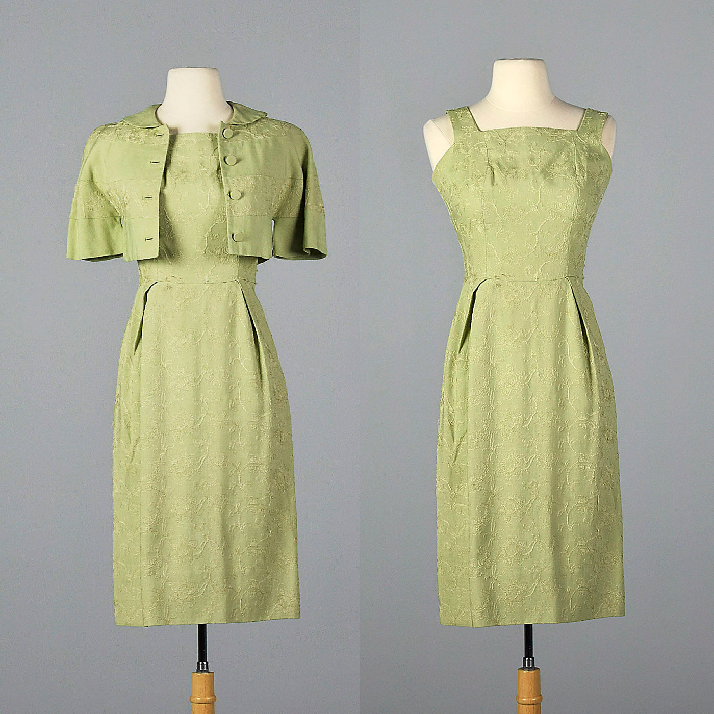 1950s Green Dress with Matching Jacket