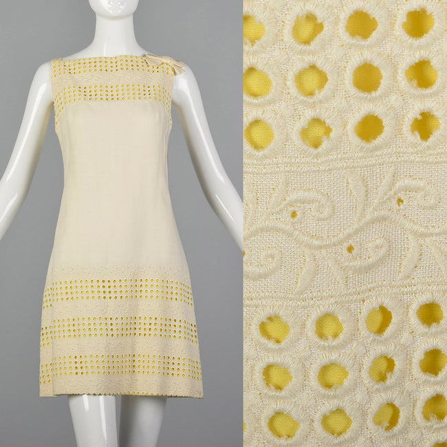 1960s Summer Day Dress with Decorative Eyelets
