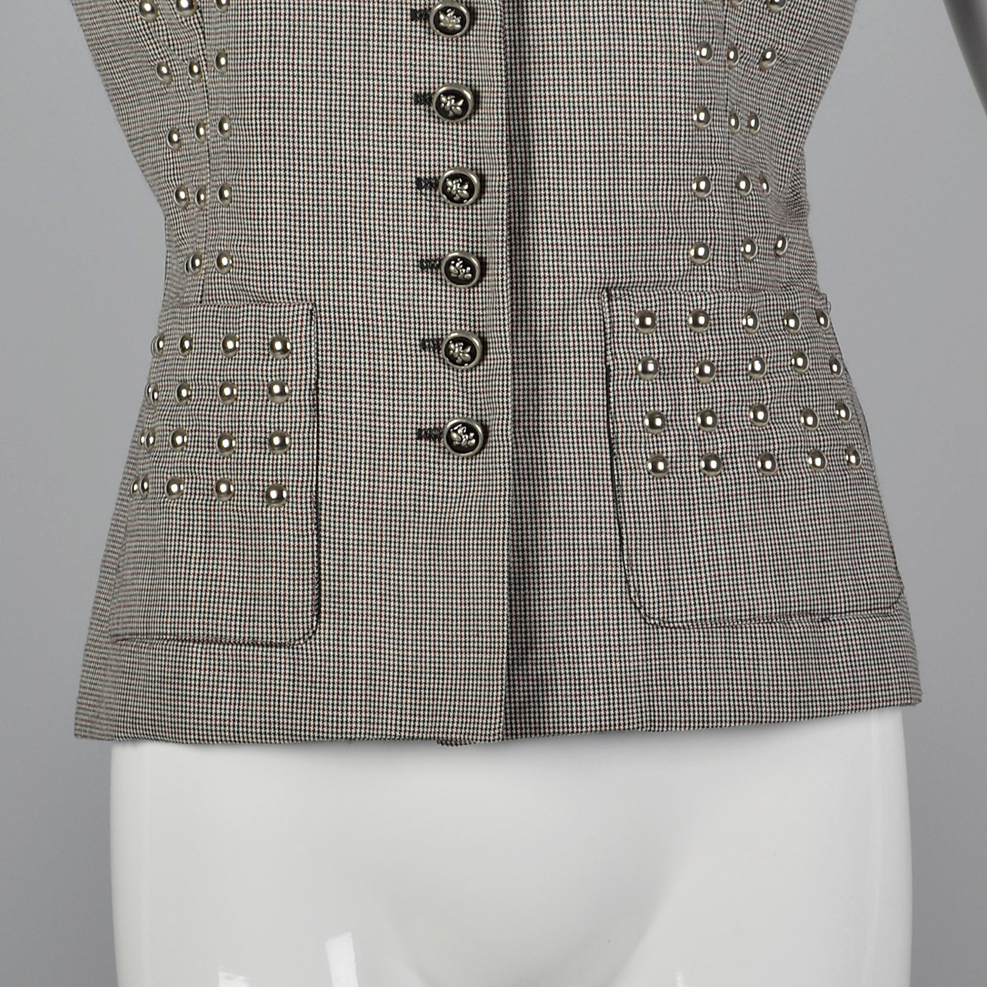 1990s Todd Oldham Seven 7 Studded Wool Vest