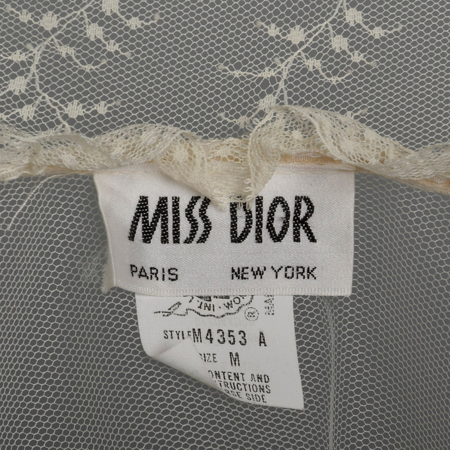 XS Miss Dior Christian Dior 1980s Lace Bed Jacket
