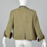 1940s Yellow and Gray Tweed Swing Jacket