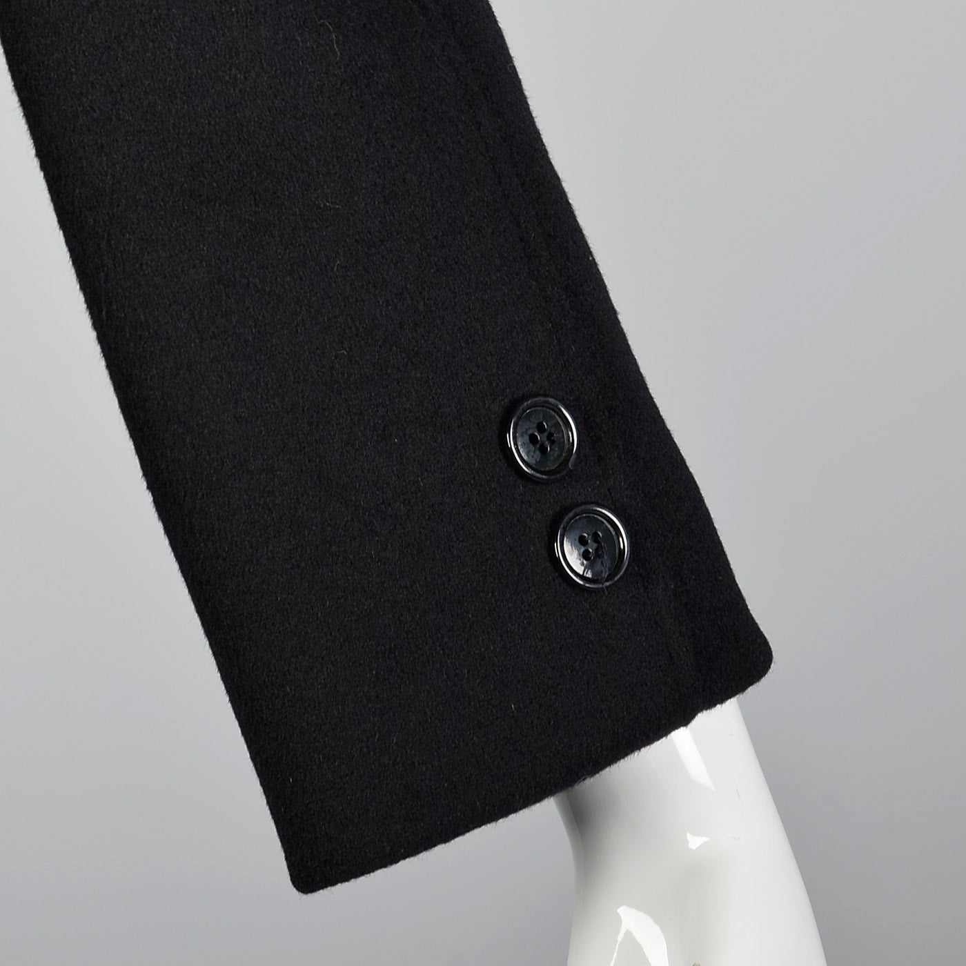 1980s Black Wool Winter Coat