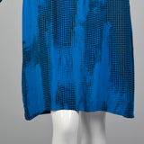 2000s Stella McCartney Blue Print Silk Dress