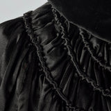 1930s Black Cape with Velvet Trim