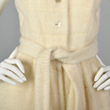 1960s Plush Faux Fur Palazzo Jumpsuit