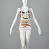 2000s Hermes Airship Print Tank Top