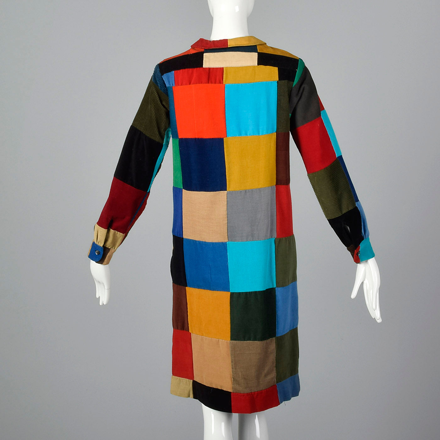 1960s Quilted Patchwork Corduroy Dress