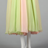 1960s Pastel Chiffon Evening Gown