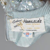 XS 1960s Fully Beaded and Sequined Blue Sweater