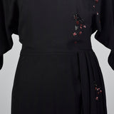1940s Black Dress with Sequin and Beading Details