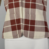 XS Salvatore Ferragamo Beige and Brown Plaid Blazer