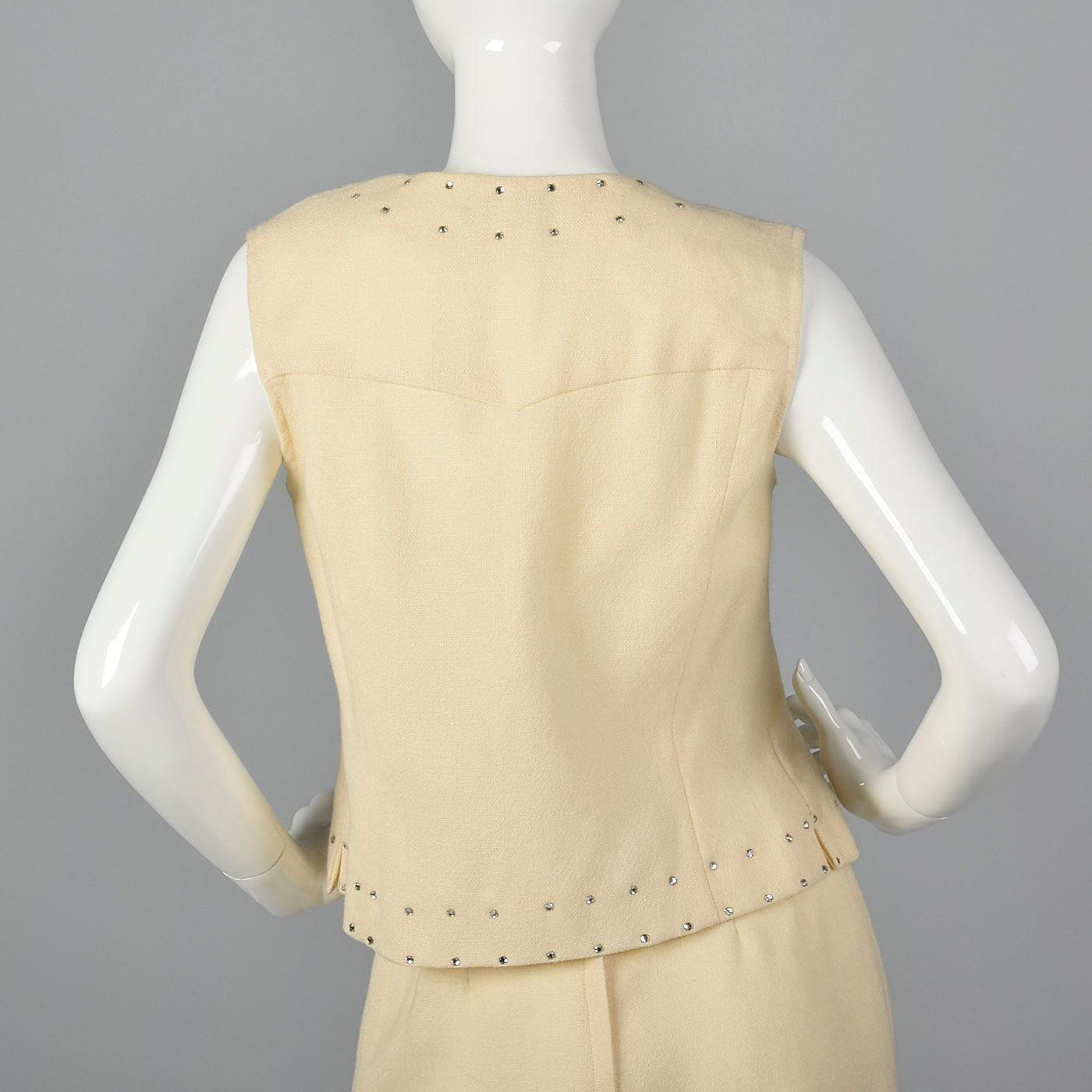 1970s Cream Wool Vest with Palazzo Pants