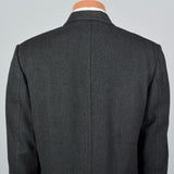 1960s Dark Green Herringbone Tweed Long Coat