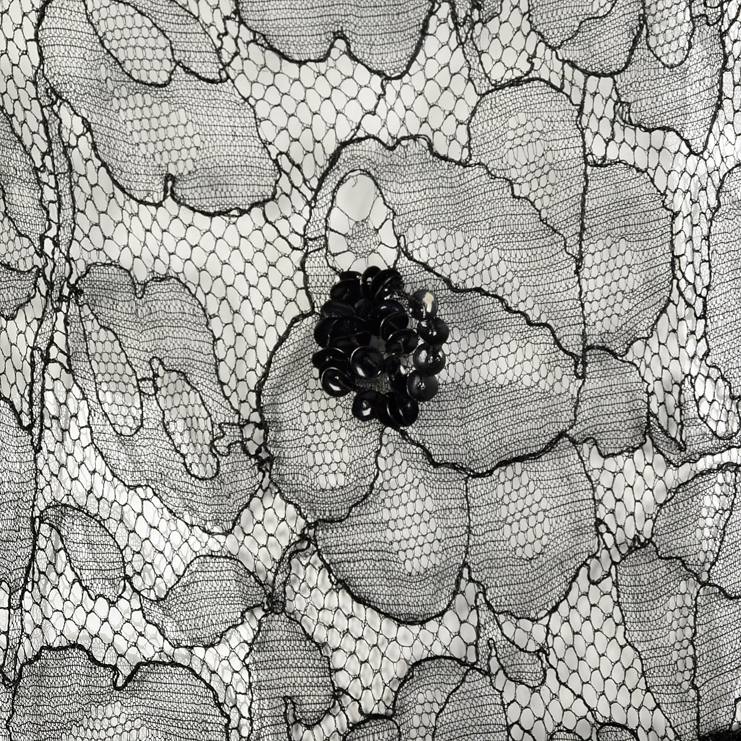 Small 1930s Black Lace Peplum Dress Sheer Sleeveless Gown
