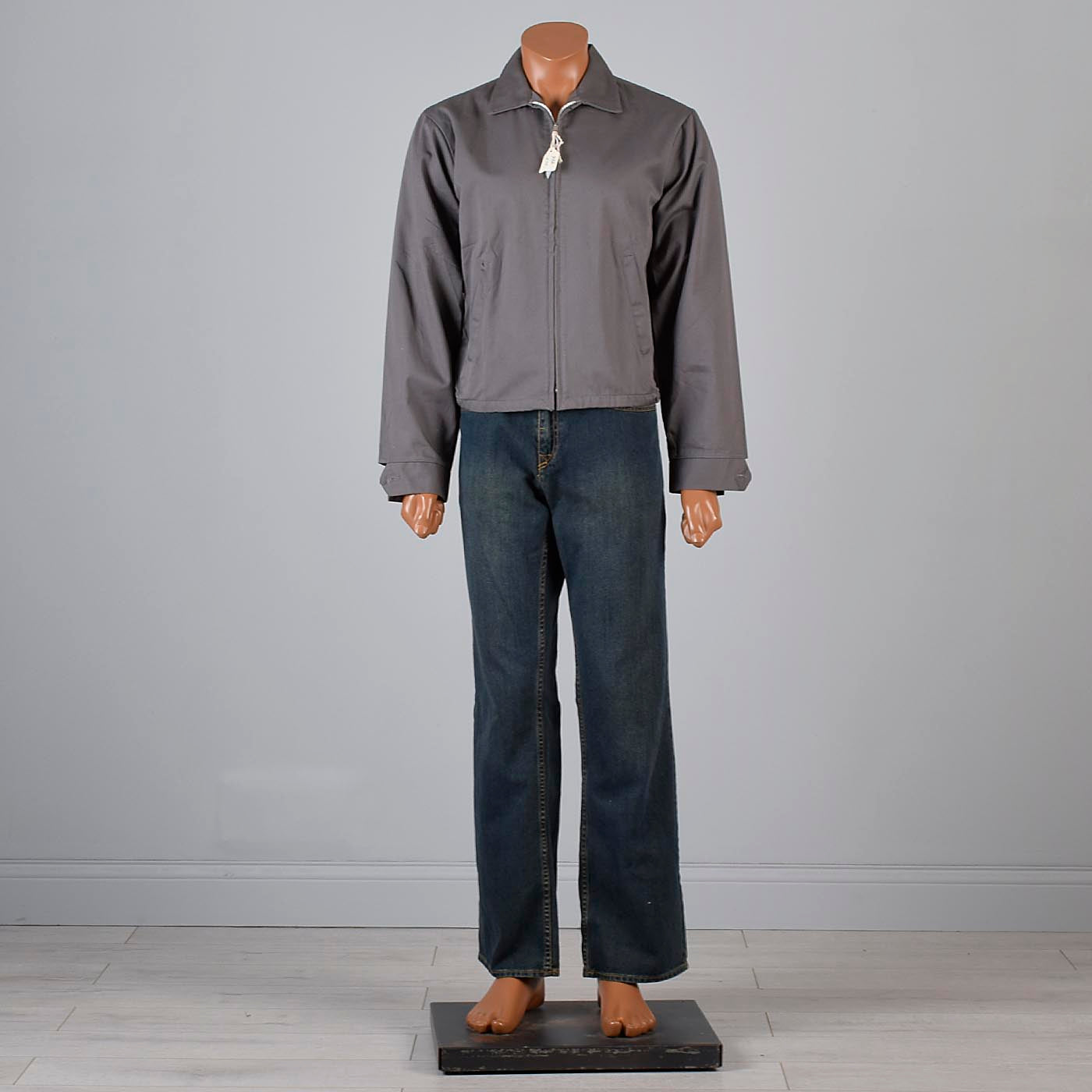 Deadstock 1950s Men's Big Yank Sanforized Blue Work Wear Zip Jacket