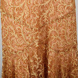 1930s Golden Brown Lace Dress with Chiffon Hem