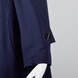 1940s Navy Blue Gabardine Coat