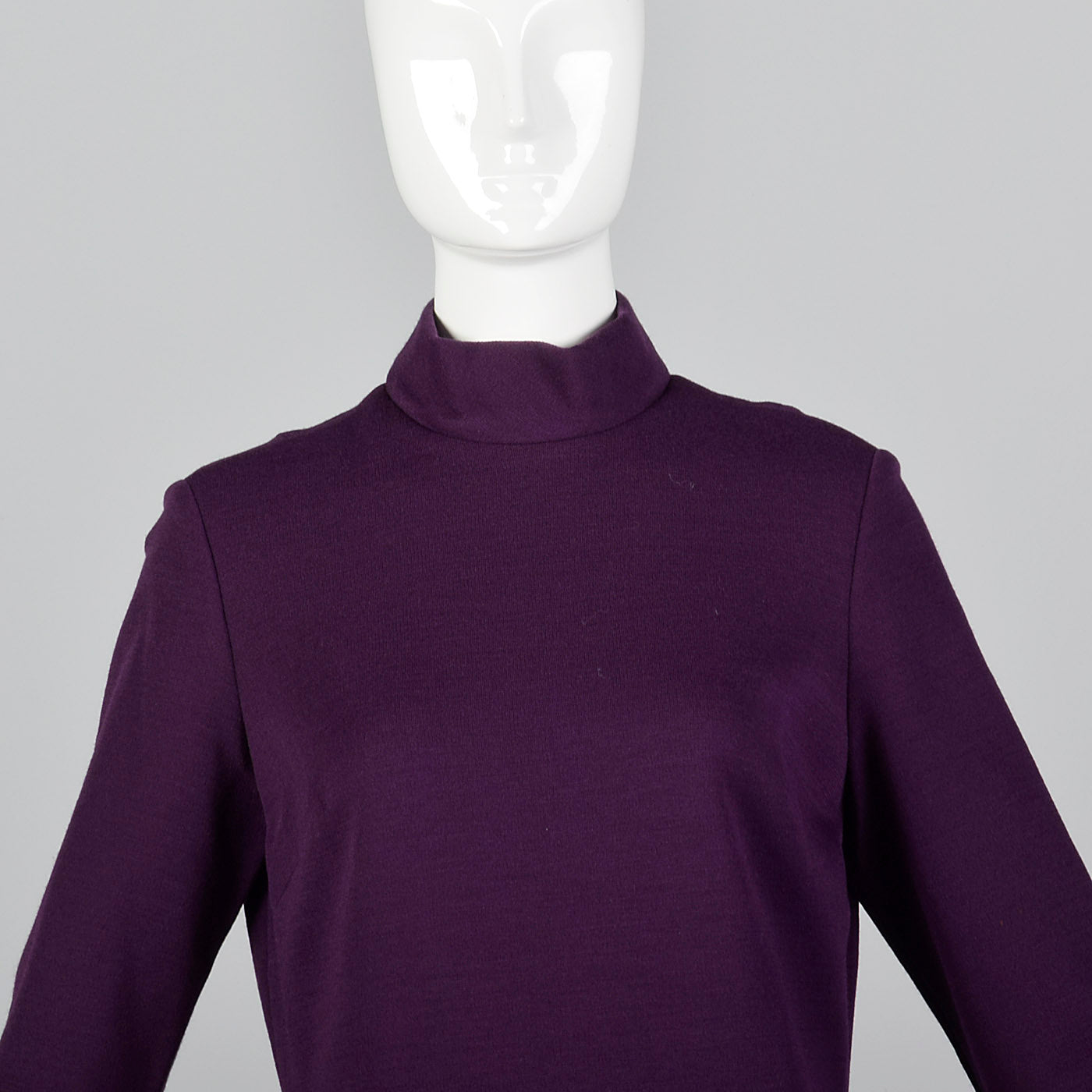 1960s Purple Knit Dress with Dropped Waist