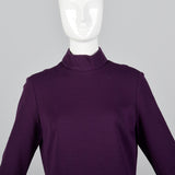 1960s Purple Knit Dress with Dropped Waist