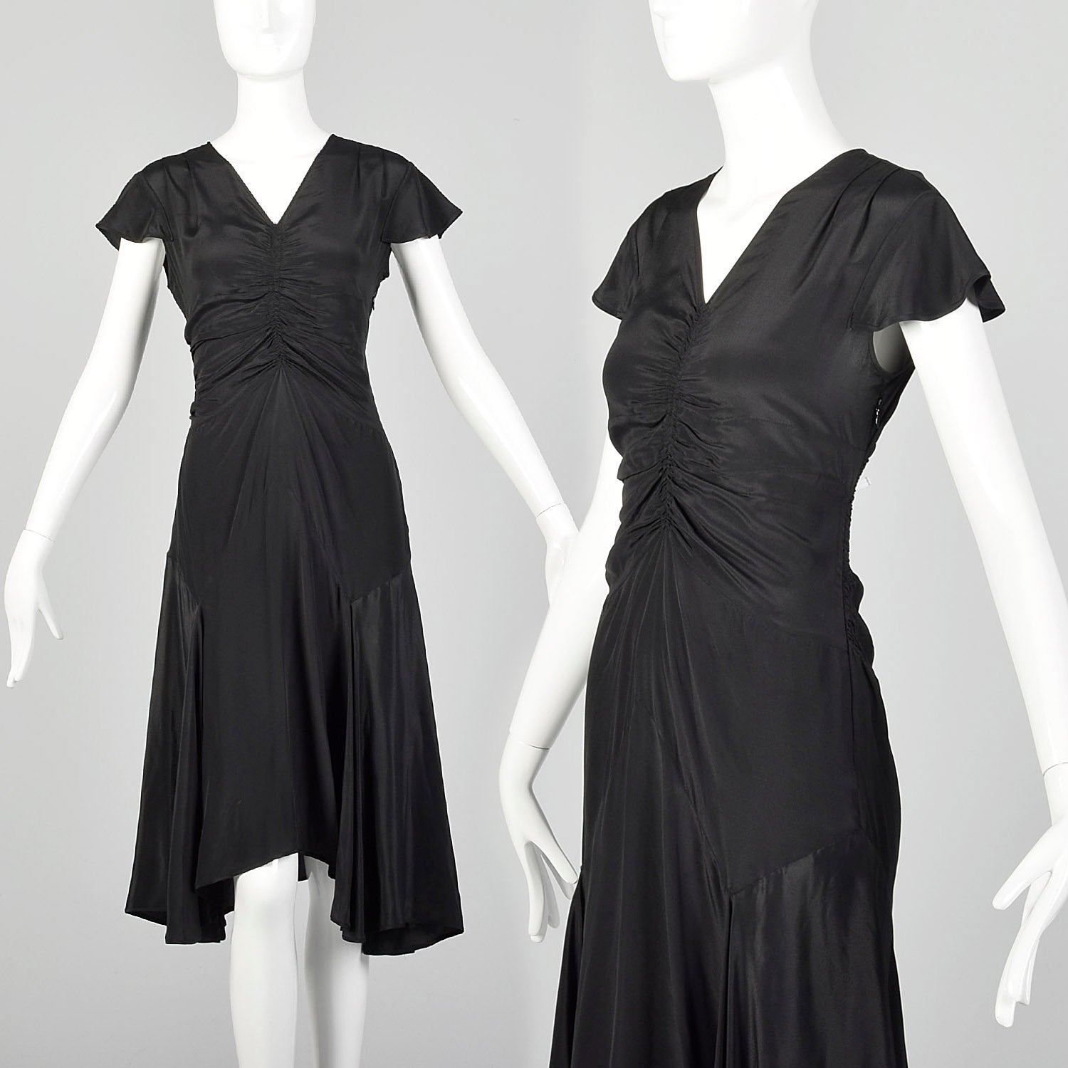 Small Balenciaga Dress Slinky Silk Bias Cut Black Dress