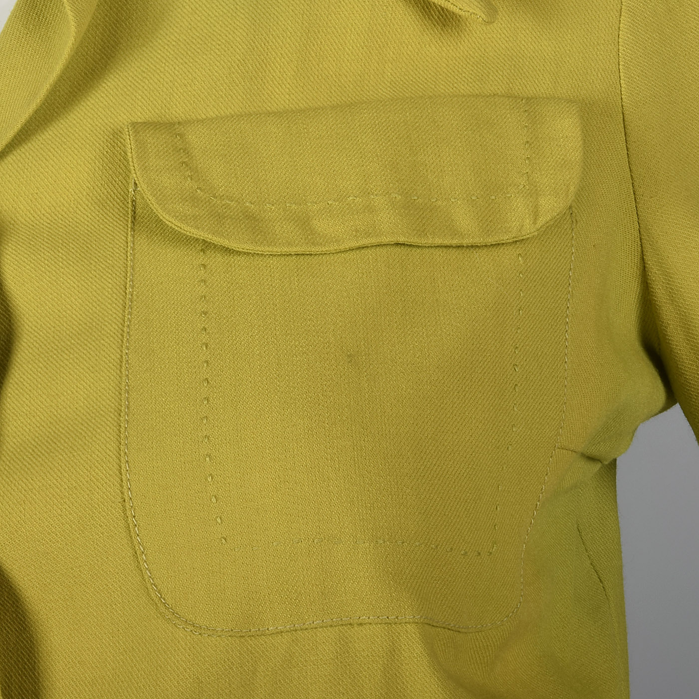 1940s Deadstock Wool Gabardine Shirt