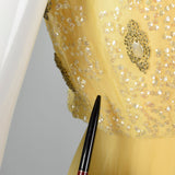 1960s Yellow Chiffon Beaded Dress