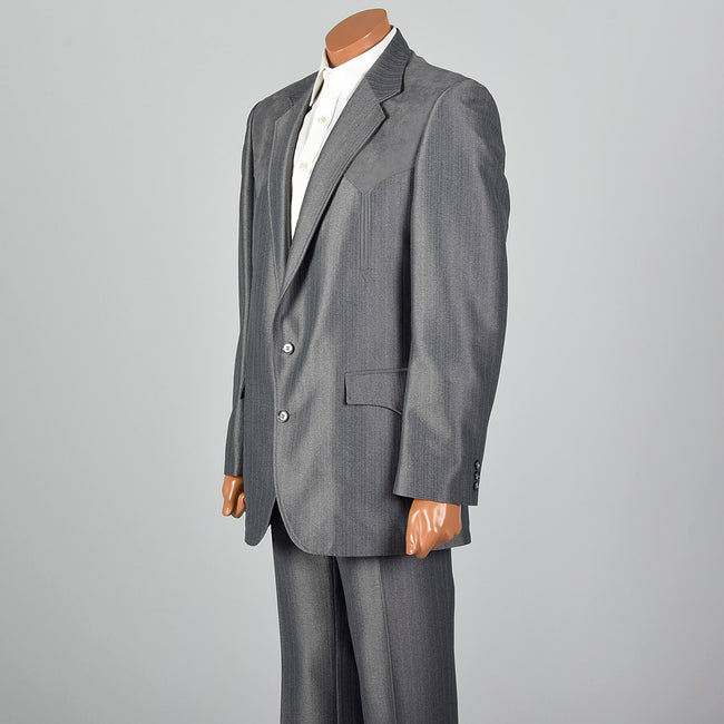 Large 1970s Gray Western Suit
