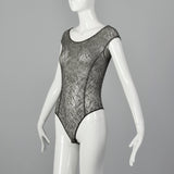 1980s Donna Karan Gray Bodysuit