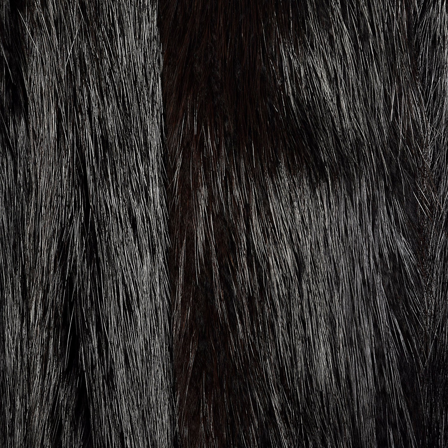 Large 1980s Black Long Hair Beaver Fur Coat