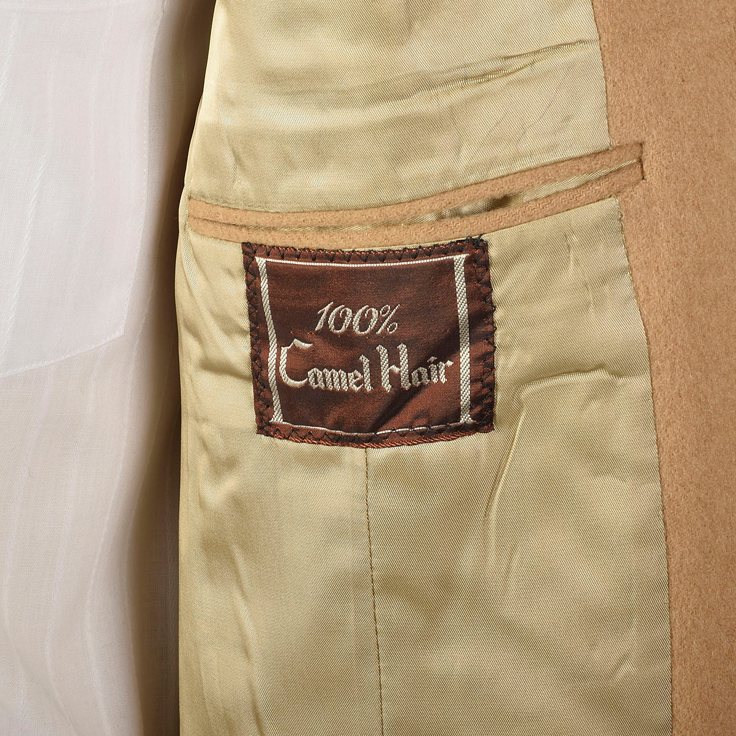 Large 1980s Norfolk Jacket Tan Belted Camel Hair Coat