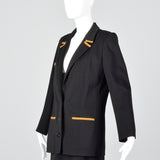1980s Sonia Rykiel Black Knit Skirt Suit