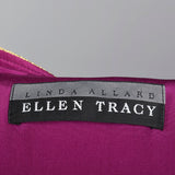 1990s Ellen Tracy Purple Silk Jacket with Metallic Gold Details